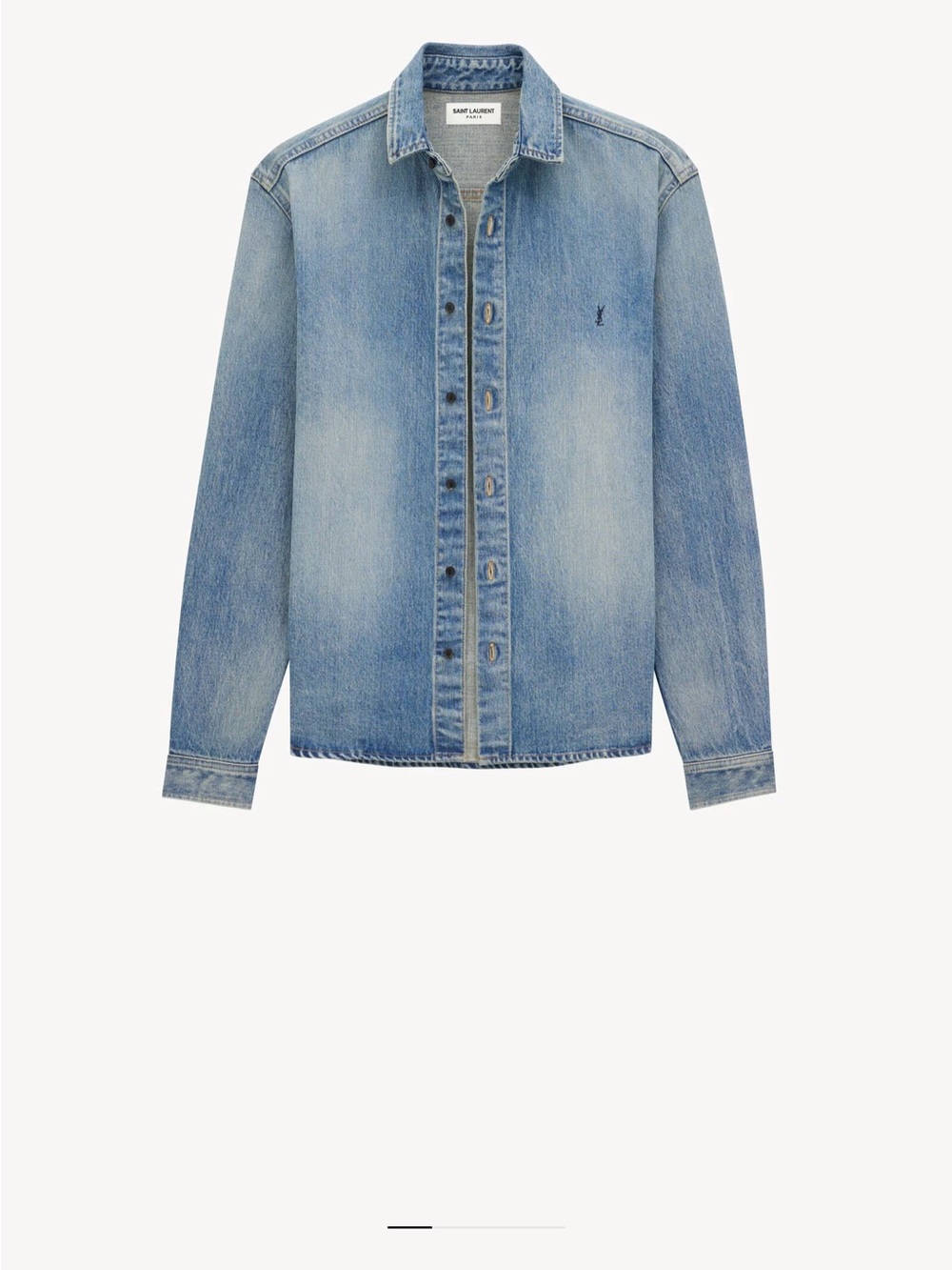 Saint Laurent Washed Blue Denim Shirt Jacket